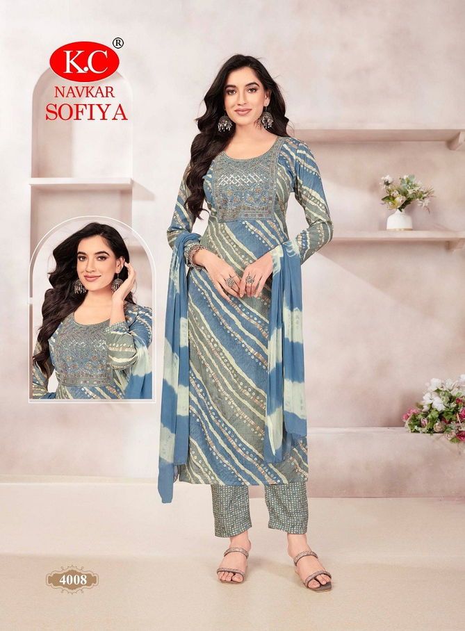 Sofiya Vol 4 By Navkar Rayon Embroidery Kurti With Bottom Dupatta Wholesale Price In Surat